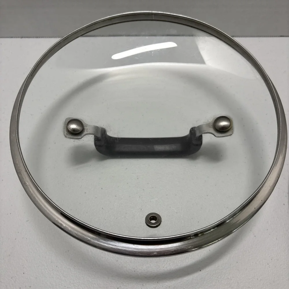 T-Fal Lot Of 2 Tempered Glass Lids /w Handles & Steam Vents 7